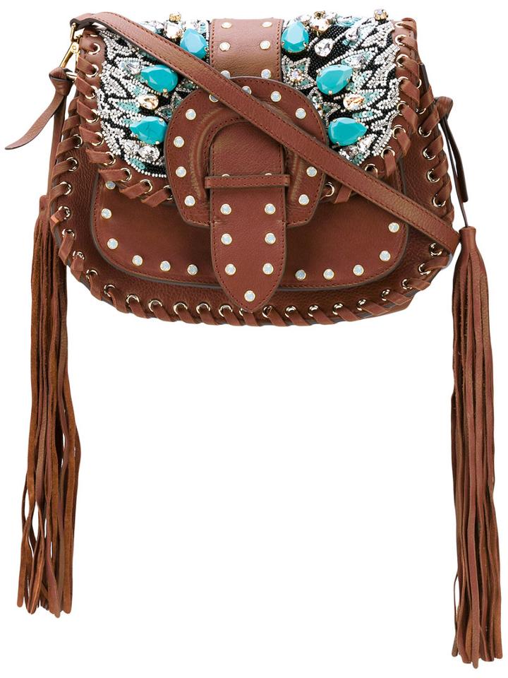 Gedebe - Alice Embellished Tassel Bag - Women - Cotton/leather - One Size, Brown, Cotton/leather