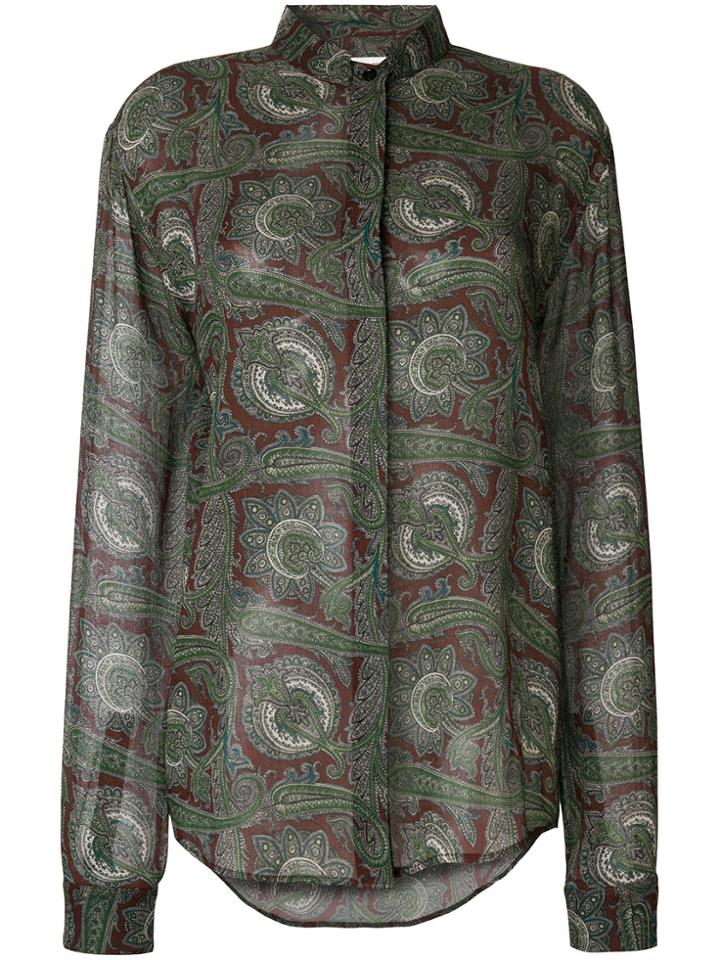 Saint Laurent Paisley Long-sleeve Shirt - Green