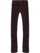 Jacob Cohen Contrast Button Straight-leg Trousers - Red