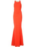 Marchesa Notte Embellished Back Gown - Yellow & Orange