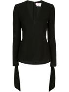 Carolina Herrera Tie-cuff Blouse - Black