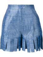 Tata Naka Silk Cutout Fringe Shorts