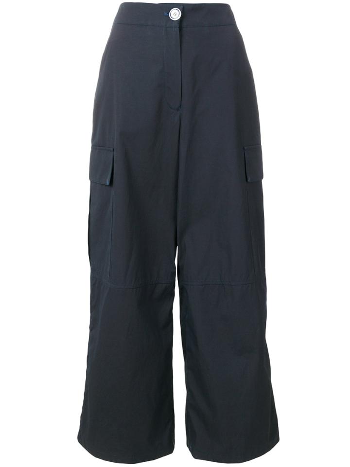 Walk Of Shame Cargo Pocket Palazzo Trousers - Blue