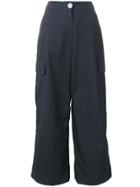 Walk Of Shame Cargo Pocket Palazzo Trousers - Blue