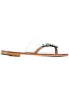 Álvaro Embellished Flat Sandals - Nude & Neutrals