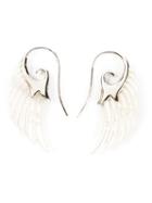 Noor Fares 18kt Yellow Gold And Pearl Asymmetric 'wing' Earrings