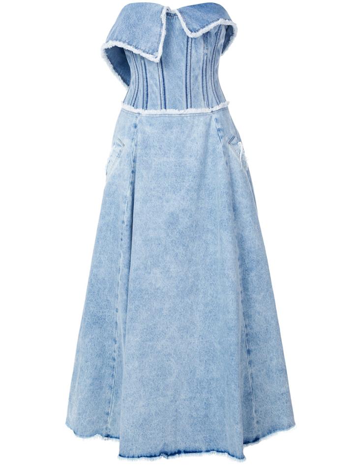 Natasha Zinko Strapless Bustier Dress - Blue