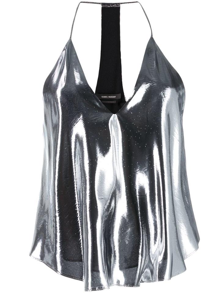 Isabel Marant Lamé Metallic Top - Silver