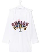 Gaelle Paris Kids Patch Embellished Hooded Shirt - White