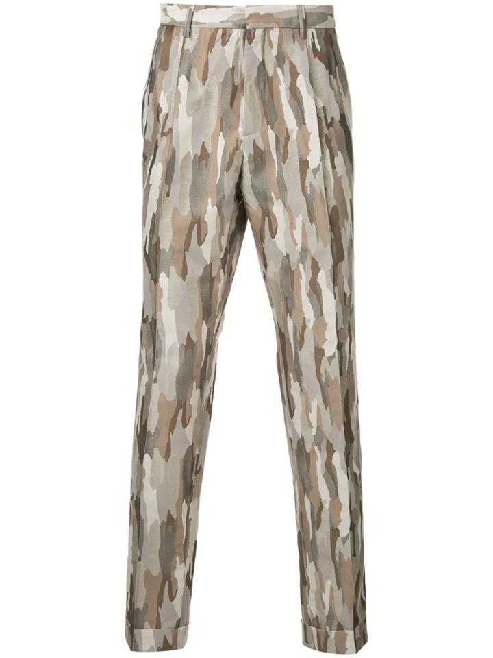 Cerruti 1881 Camouflage Jacquard Trousers - Brown