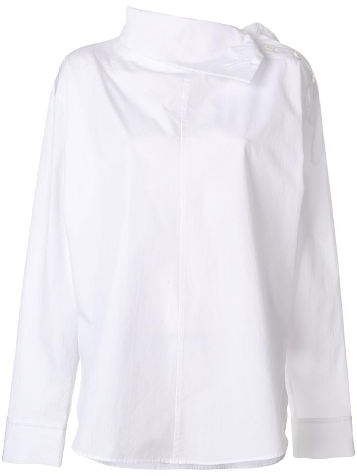 Y's Side Button Collar Shirt - White