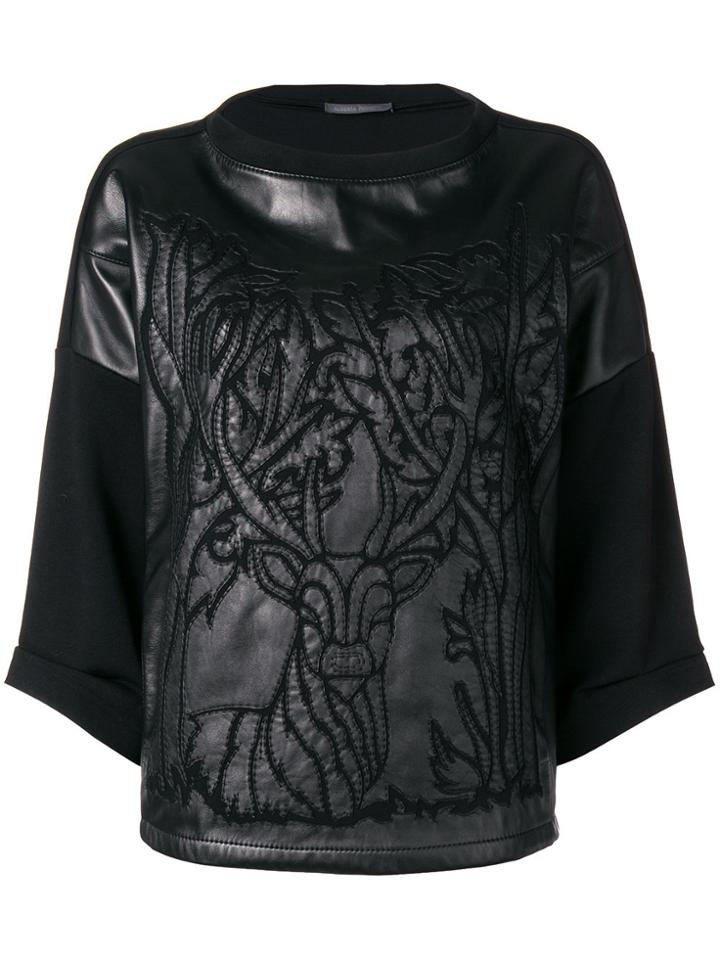 Alberta Ferretti Embroidered Stag Jumper - Black