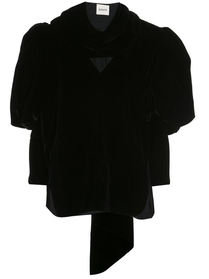 Khaite Jones Silk Velvet Top - Black