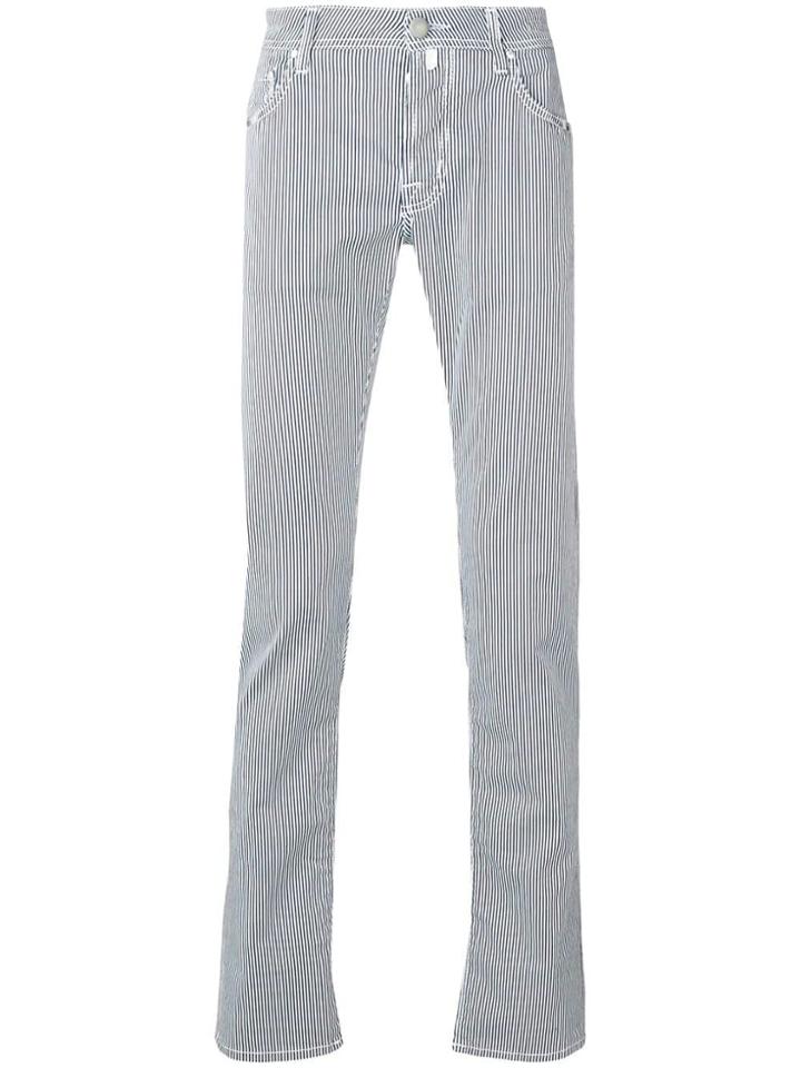 Jacob Cohen Micro-striped Slim-fit Jeans - White