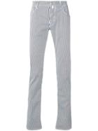 Jacob Cohen Micro-striped Slim-fit Jeans - White