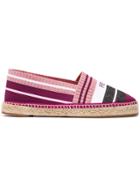 Fendi Striped Logo Espadrilles - Pink & Purple