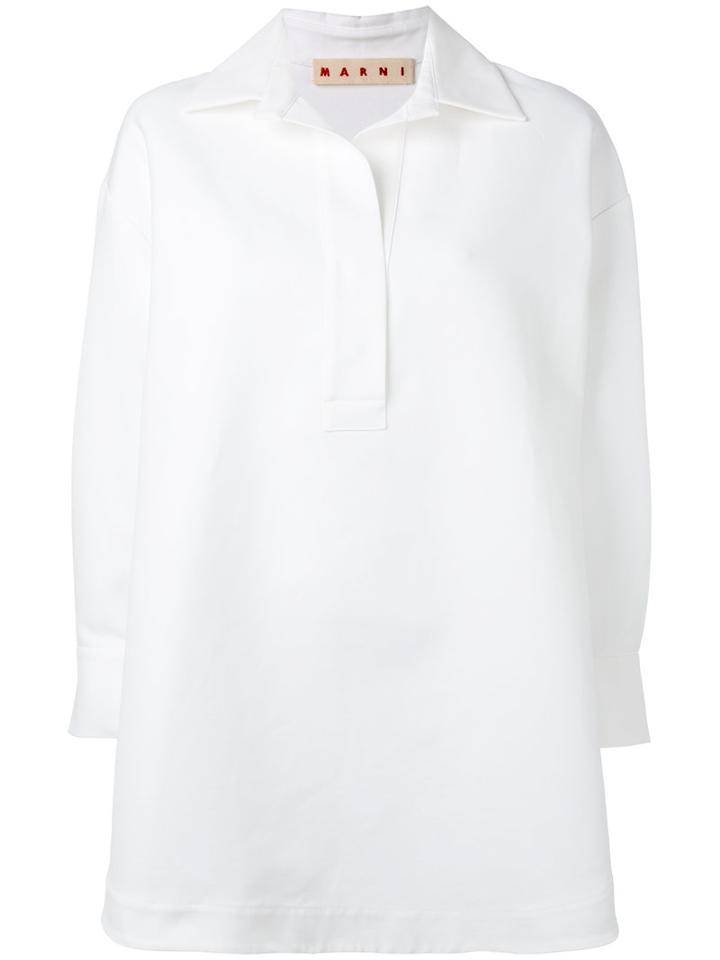 Marni Oversized Tunic Shirt, Women's, Size: 40, White, Cotton