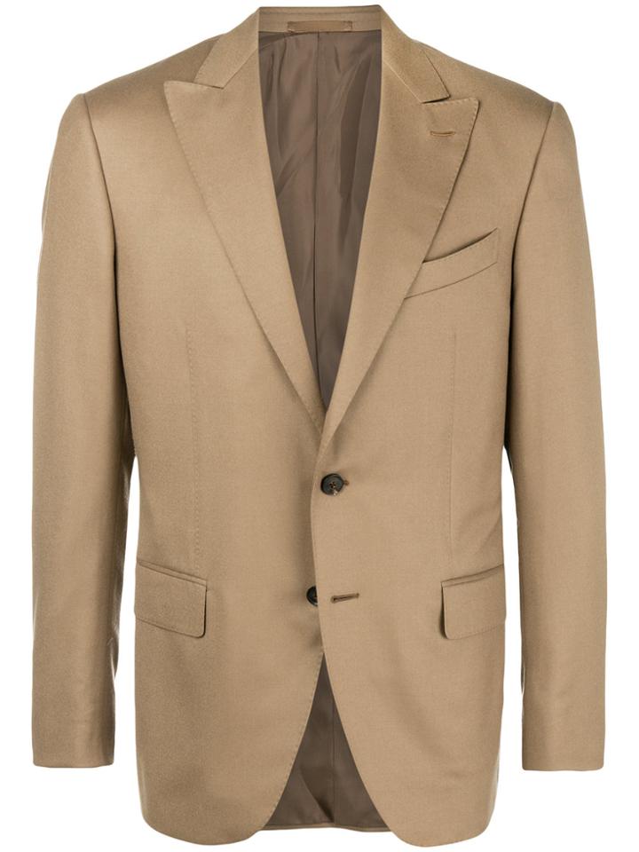 Caruso Classic Fitted Blazer - Brown