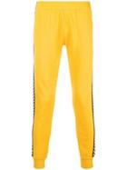 Hydrogen Checked Stripe Track Pants - Yellow & Orange