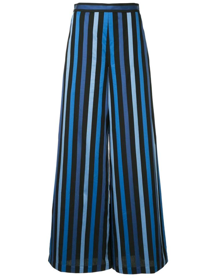Osman Striped Palazzo Trousers - Black