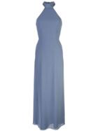 Amsale Fitted Halter Neck Gown - Blue