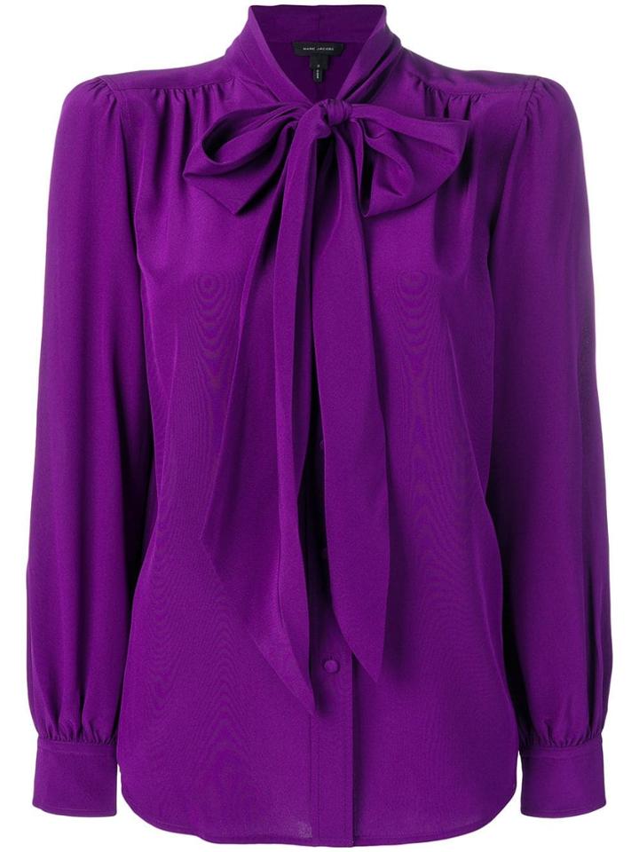 Marc Jacobs Neck-tied Fitted Blouse - Purple