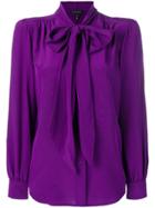 Marc Jacobs Neck-tied Fitted Blouse - Purple