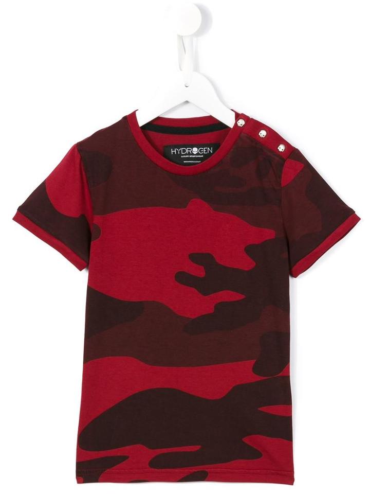 Hydrogen Kids Camouflage Print T-shirt, Boy's, Size: 8 Yrs, Red