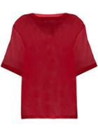 Msgm Riviera Resort Club Sheer T-shirt - Red