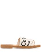 Chloé Logo Print Slides - Neutrals