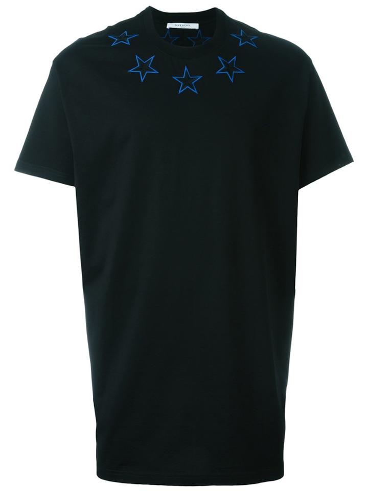 Givenchy Star Embroidered T-shirt - Black