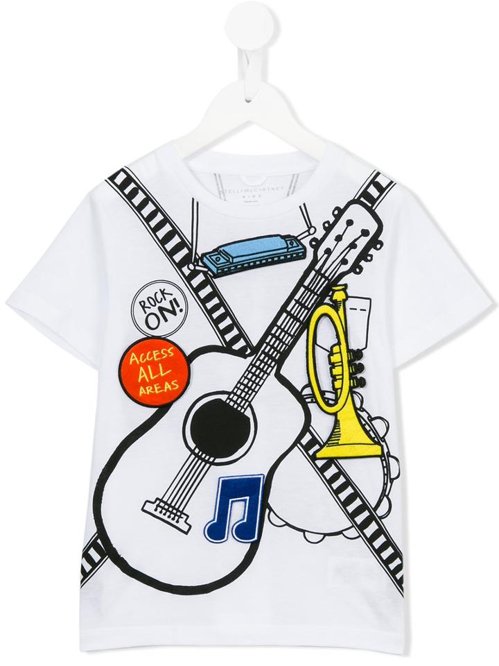 Stella Mccartney Kids Guitar Print T-shirt, Toddler Girl's, Size: 3 Yrs, White