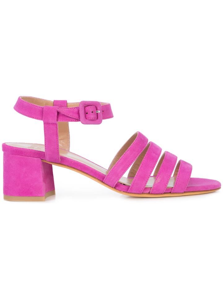 Maryam Nassir Zadeh Strappy Block Heel Sandals - Pink & Purple