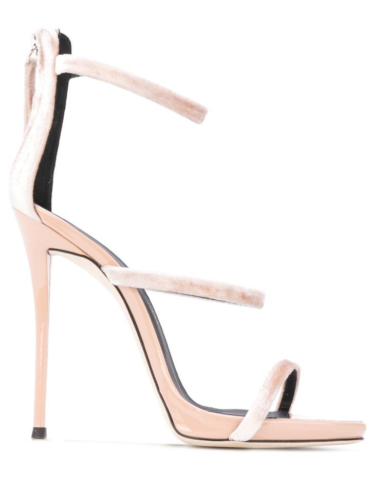 Giuseppe Zanotti Design Harmony Velvet Sandals - Nude & Neutrals