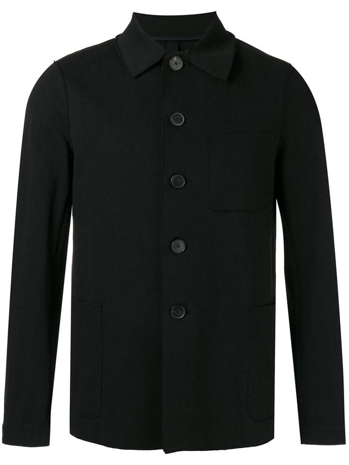 Harris Wharf London Buttoned Jacket, Men's, Size: 46, Black, Cotton