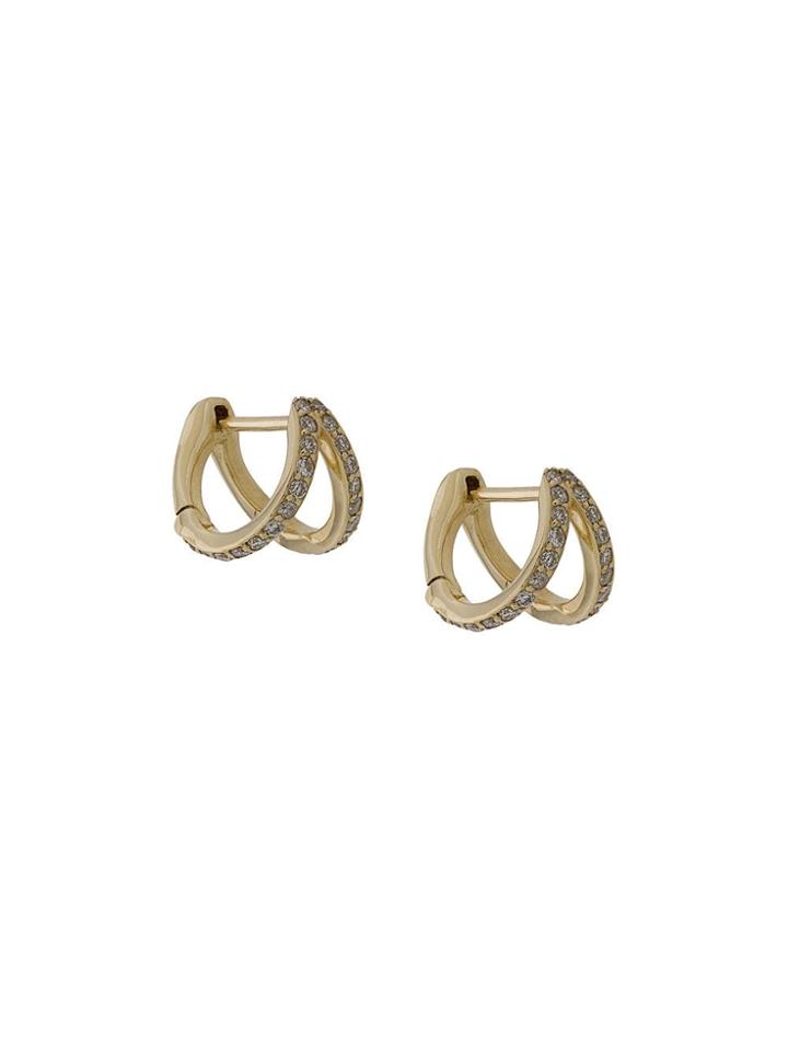 Carbon & Hyde Diamond And 14kt Gold Split Huggie Earrings