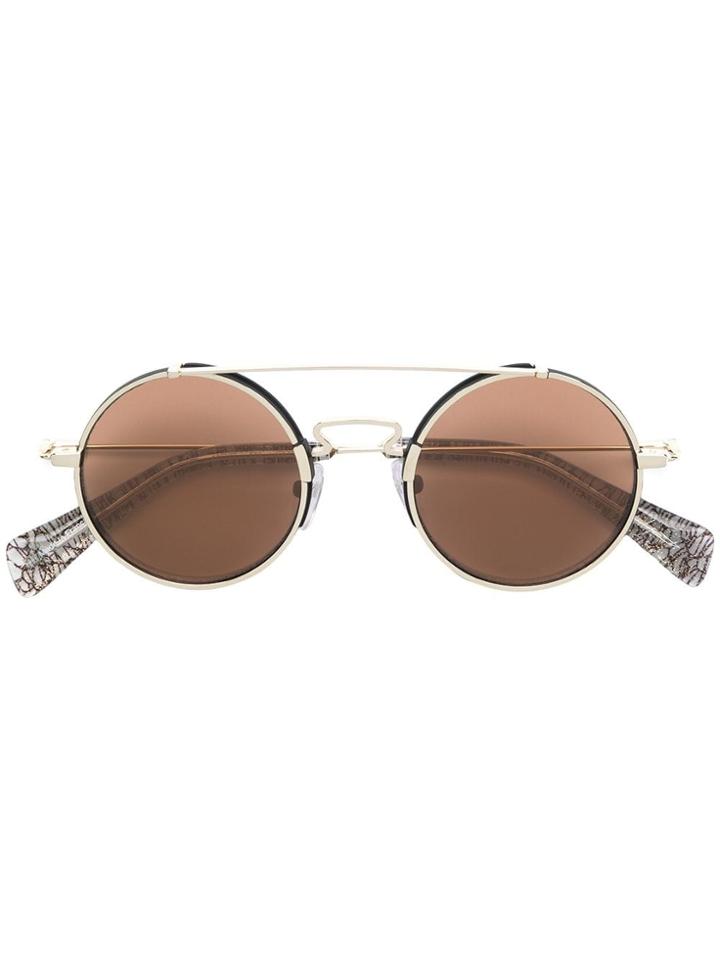Yohji Yamamoto Round Frame Sunglasses - Brown