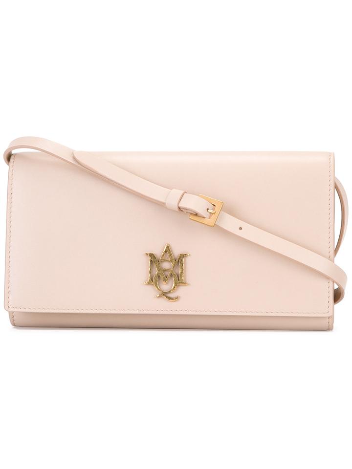 Alexander Mcqueen Amq Pouch With Strap, Women's, Pink/purple, Calf Leather