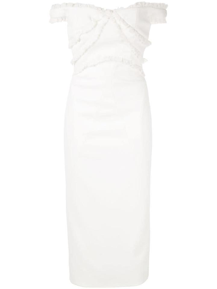 Rachel Gilbert Kiki Frill Trim Dress - White