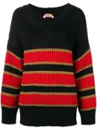Nº21 Oversized Striped Sweater - Black