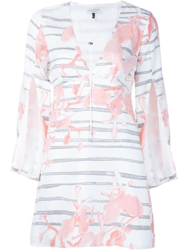 Halston Heritage Printed V-neck Dress