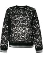 Valentino Floral Print Lace Sweater - Black