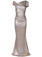 Talbot Runhof One Shoulder Long Dress - Neutrals