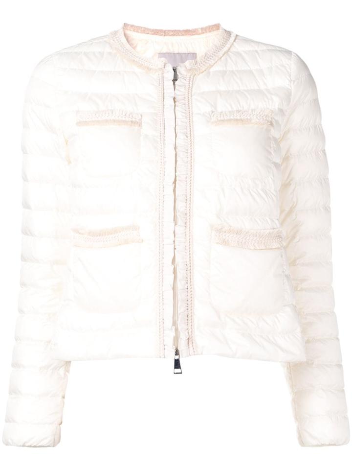 Moncler Cropped Quilted Jacket - White