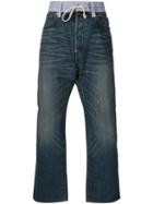 Junya Watanabe Comme Des Garçons Man Ribbon Detail Jeans, Men's, Size: Medium, Blue, Cotton