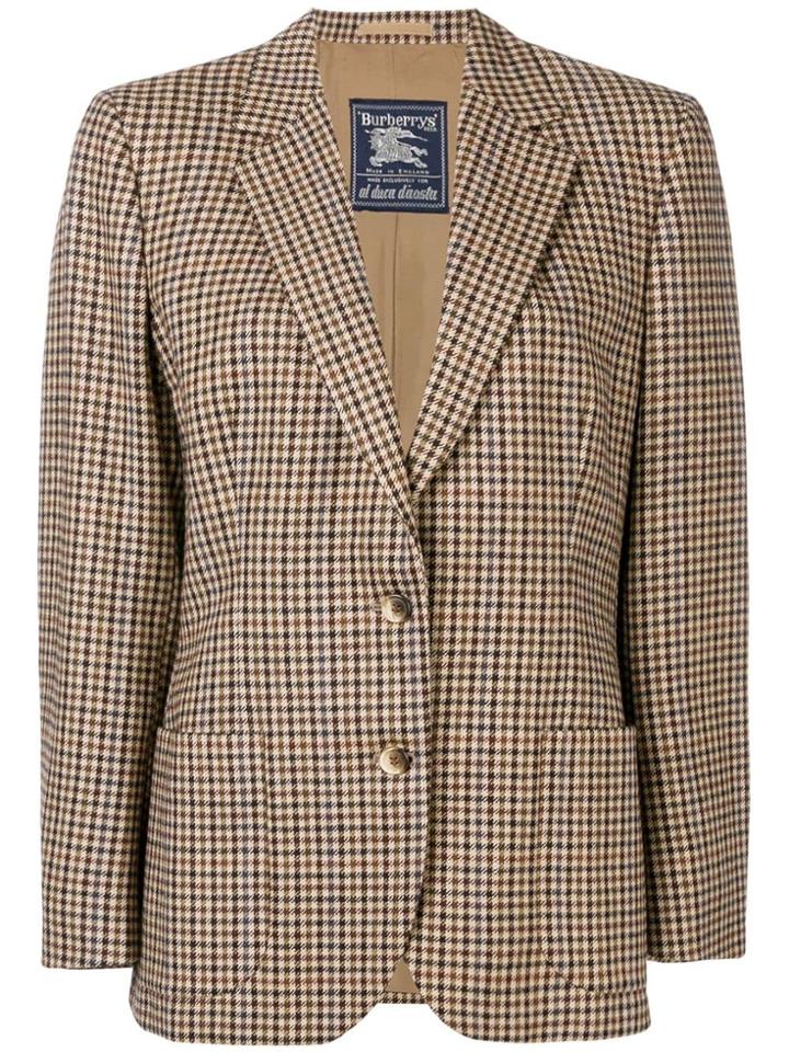 Burberry Vintage 1970's Houndstooth Blazer - Neutrals