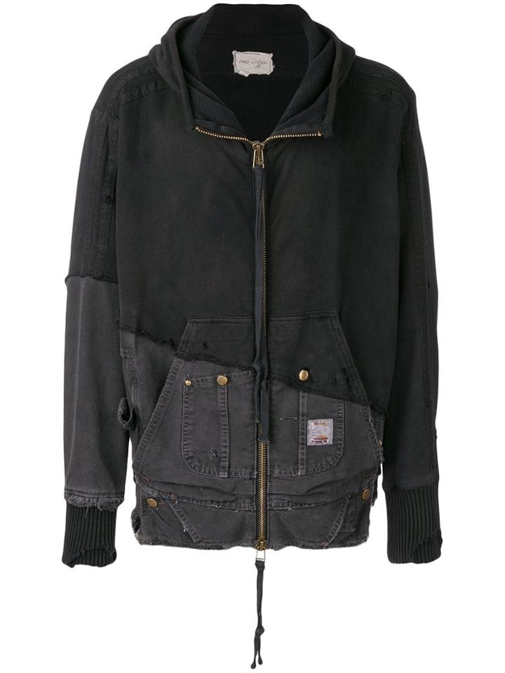 Greg Lauren Patchwork Denim Jacket - Black