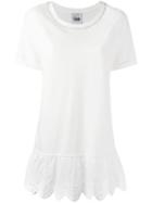 Twin-set Pleated Trim Blouse, Women's, Size: Xl, White, Cotton/spandex/elastane/polyester