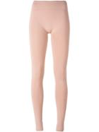 Valentino Ribbed Waistband Leggings, Women's, Size: Medium, Nude/neutrals, Polyester/viscose