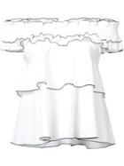Derek Lam 10 Crosby Smocked Off Shoulder Top - White